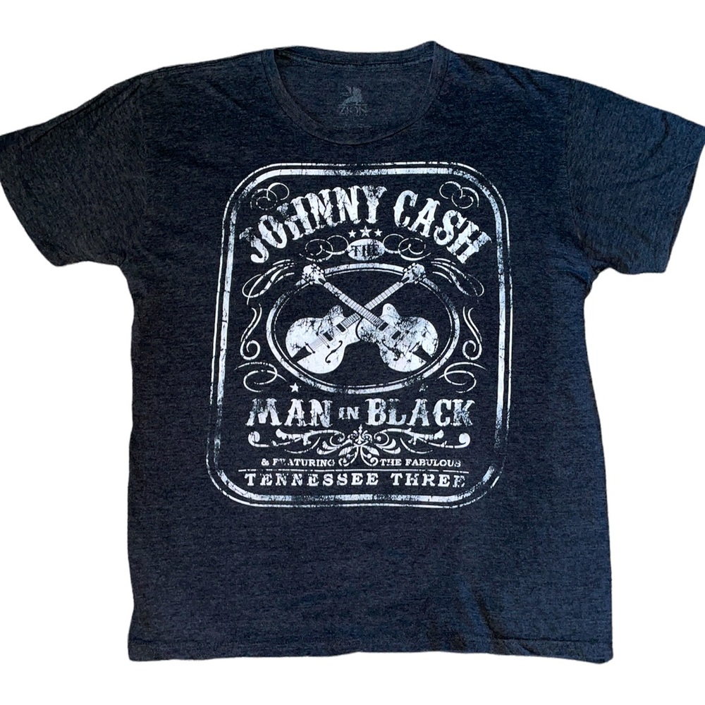 Zion Johnny Cash Man in Black short sleeve Tee shirt Size: Large Unisex